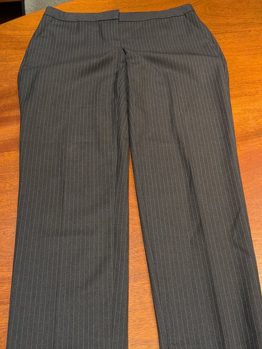 J.Crew Favorite Fit Charcoal Gray Pinstripe Trousers